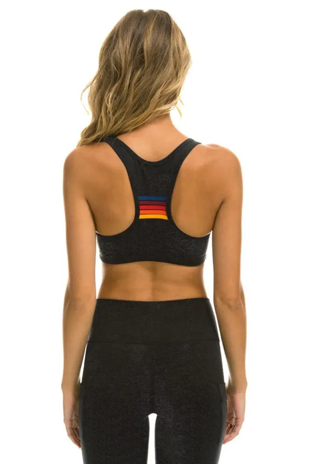 Bolt Embroidery Sports Bra 8211 Charcoal Women Aviator Nation Sports Bras