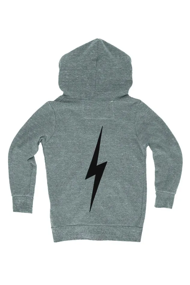 Bolt Print Zip Hoodie 8211 Heather Grey Kids Aviator Nation Hoodies