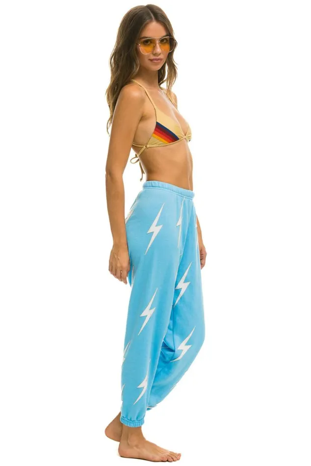 Bolt Stitch Repeat Sweatpants 8211 Sky White Women Aviator Nation Sweatpants