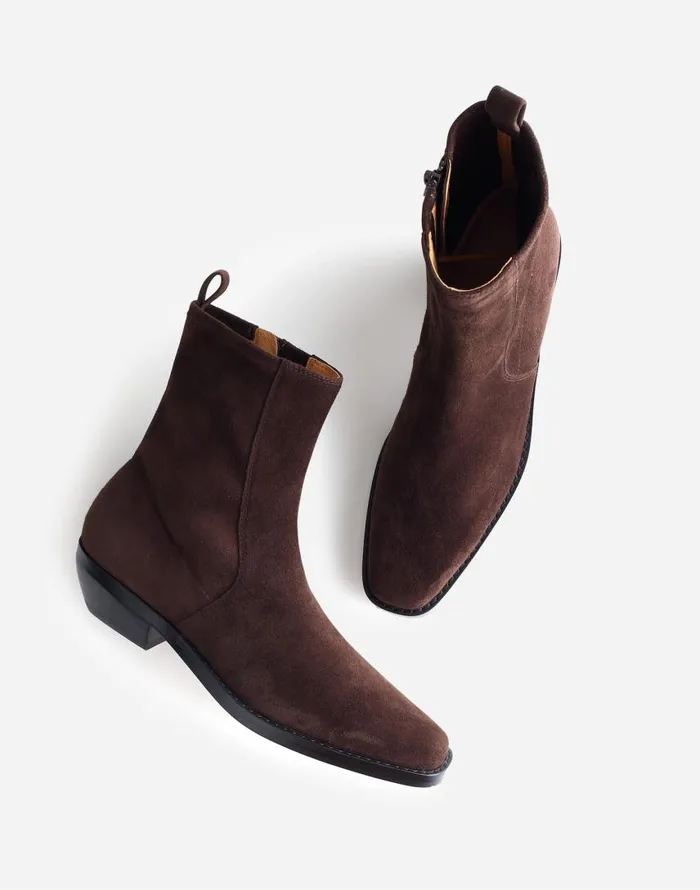Boots Women Madewell The Idris Ankle Boot Dark Carob