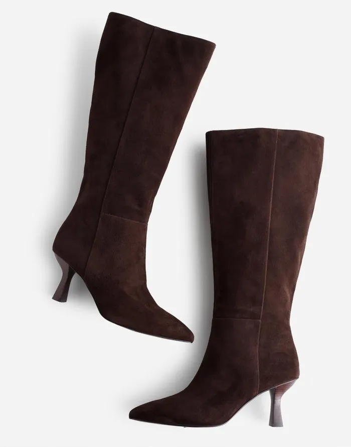 Boots Women Madewell The Justine Knee Boot With Extended Calf Dark Carob