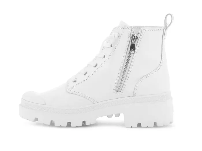 Boots Women PALLADIUM PALLABASE LEATHER Whiteblack Boots Women PALLADIUM PALLABASE LEATHER Whiteblack