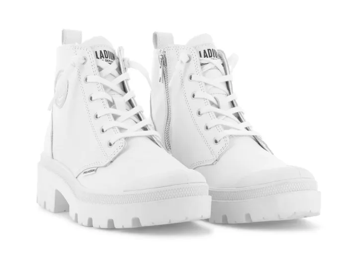 Boots Women PALLADIUM PALLABASE LEATHER Whiteblack Boots Women PALLADIUM PALLABASE LEATHER Whiteblack