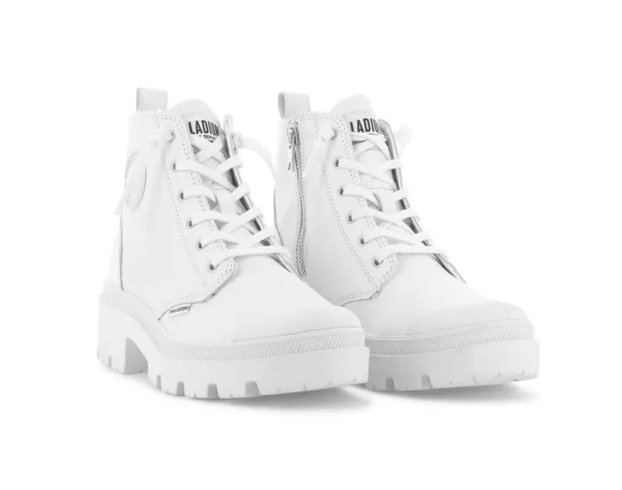 Boots Women PALLADIUM PALLABASE LEATHER Whiteblack Boots Women PALLADIUM PALLABASE LEATHER Whiteblack