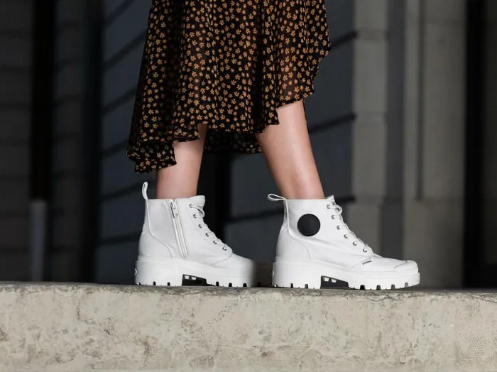 Boots Women PALLADIUM PALLABASE TWILL Star White Boots Women PALLADIUM PALLABASE TWILL Star White