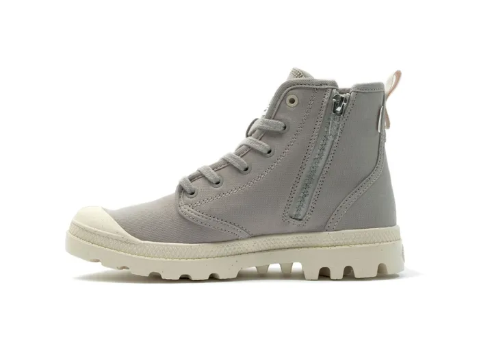 Boots Women PALLADIUM PAMPA HI ZIP ORGANIC Grey Berry Boots Women PALLADIUM PAMPA HI ZIP ORGANIC Grey Berry