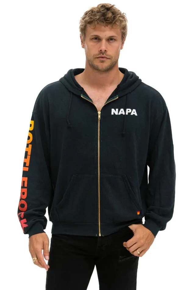 Bottlerock 2024 Relaxed Zip Hoodie 8211 Charcoal WomenMen Aviator Nation Hoodies