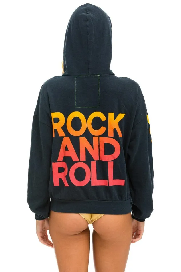 Bottlerock 2024 Relaxed Zip Hoodie 8211 Charcoal WomenMen Aviator Nation Hoodies