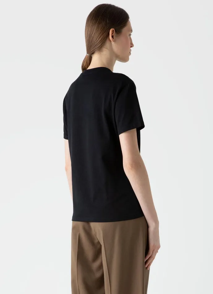 Boy Fit Tshirt Black Women SUNSPEL Tshirts and Tops