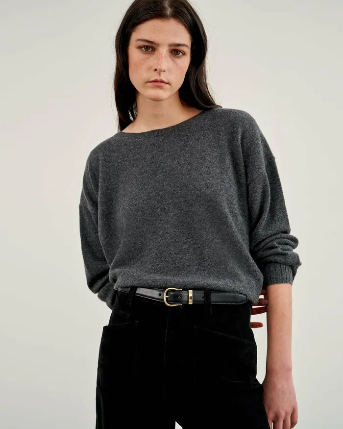 BOYFRIEND SWEATER Ivory Women Nili Lotan Knits and Sweaters