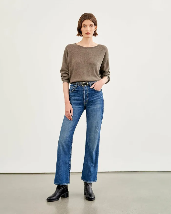 BOYFRIEND SWEATER Ivory Women Nili Lotan Knits and Sweaters