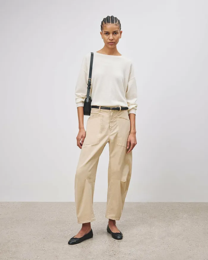 BOYFRIEND SWEATER Ivory Women Nili Lotan Knits and Sweaters