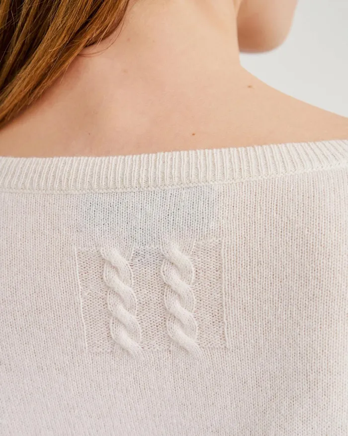 BOYFRIEND SWEATER Ivory Women Nili Lotan Knits and Sweaters