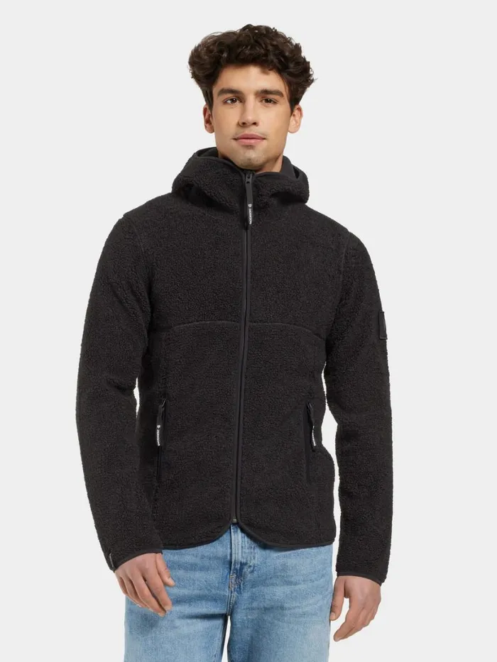 Bror Men039s FullZip 3 Black Men Didriksons Fleece and Midlayers