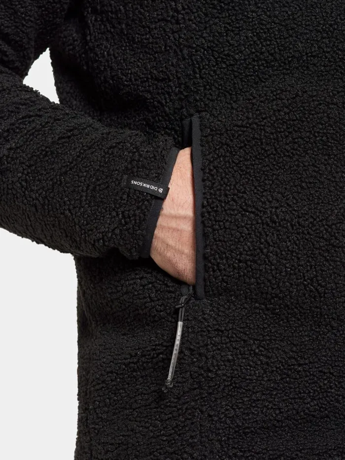 Bror Men039s FullZip 3 Black Men Didriksons Fleece and Midlayers
