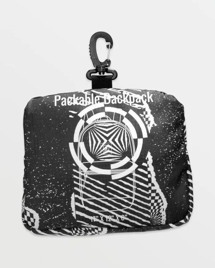 Bt Packable Backpack 8211 Black White Mens Volcom Bags and Backpacks