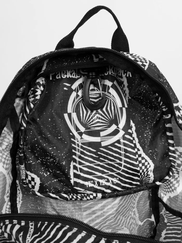 Bt Packable Backpack 8211 Black White Mens Volcom Bags and Backpacks