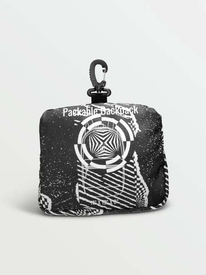 Bt Packable Backpack 8211 Black White Mens Volcom Bags and Backpacks