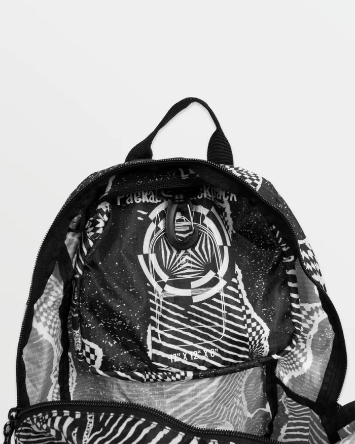 Bt Packable Backpack 8211 Black White Mens Volcom Bags and Backpacks