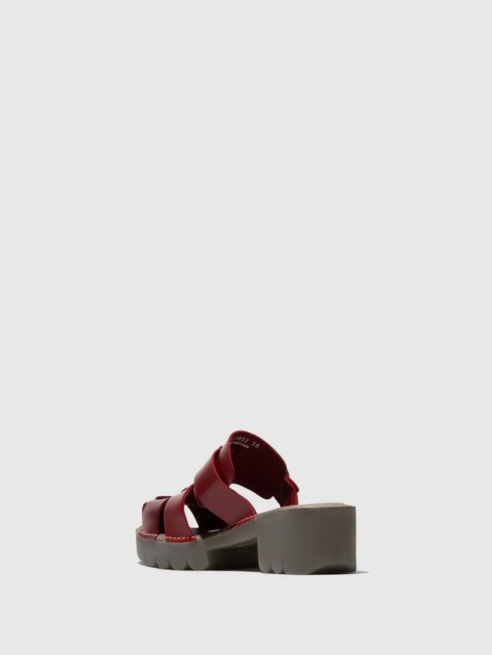 Buckle Mules ENVY521FLY RED Women Fly London Mules