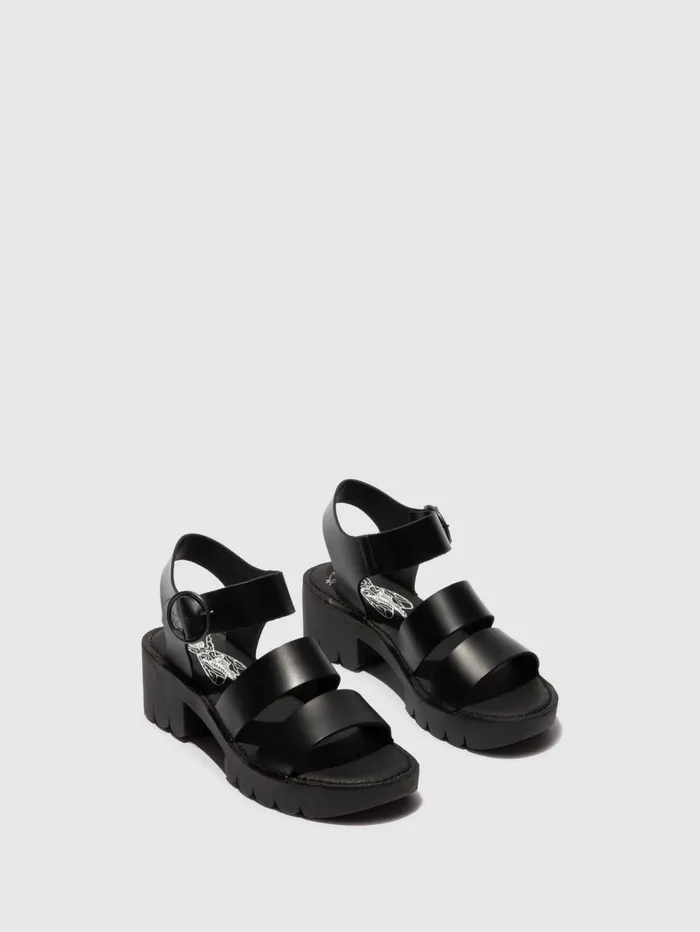 Buckle Sandals EGLY520FLY BLACK Women Fly London Sandals