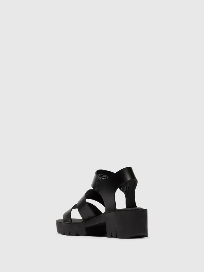 Buckle Sandals EGLY520FLY BLACK Women Fly London Sandals
