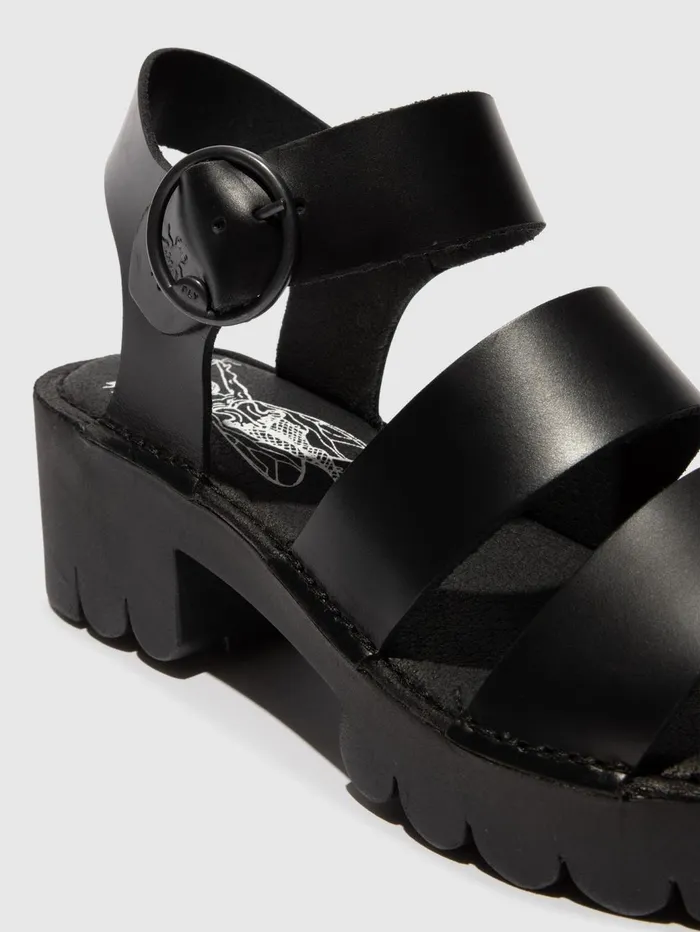 Buckle Sandals EGLY520FLY BLACK Women Fly London Sandals