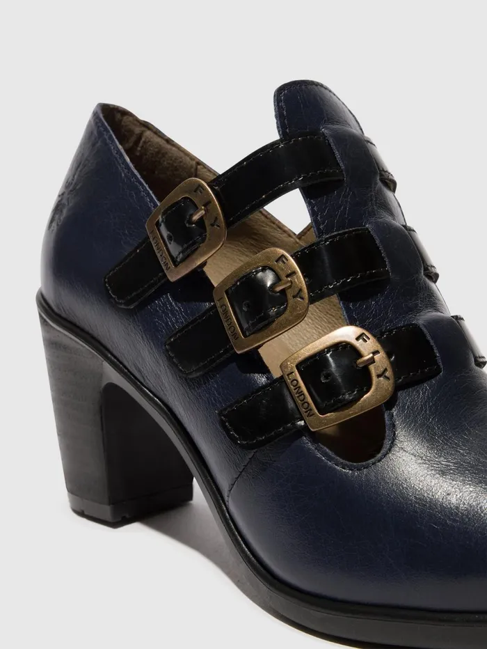 Buckle Shoes KACY011FLY NAVYBLACK Women Fly London Shoes