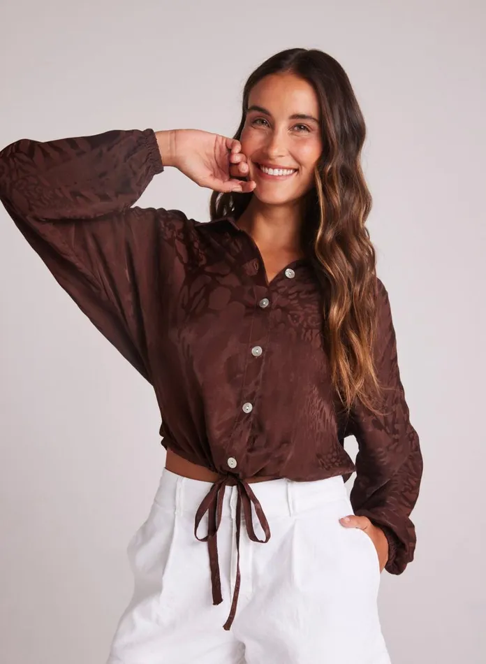Button Down Women Bella Dahl Drawcord Waist Shirt 8211 Cafu00e9 Noir