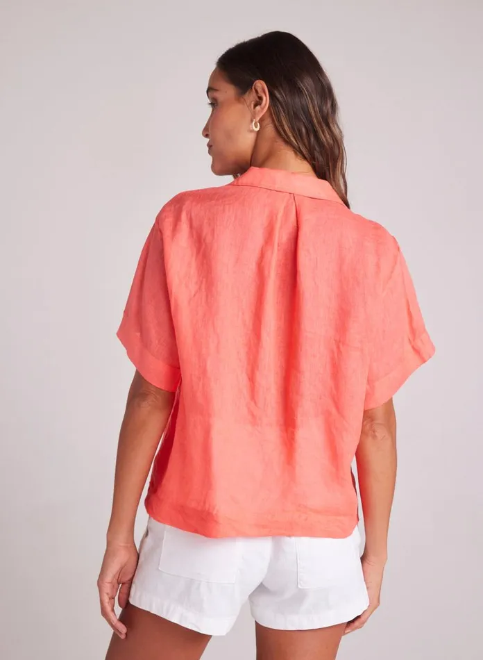 Button Down Women Bella Dahl Short Sleeve Flowy Button Down 8211 Hibiscus Bloom
