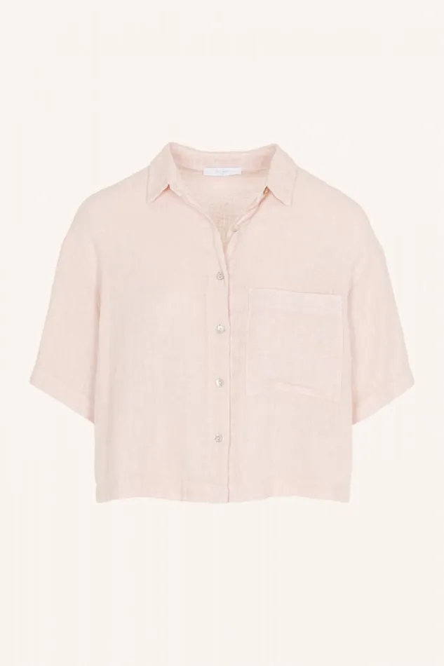 ByBar Blouses Vrouwelijk Cris Linen Blouse Cipria Pink ByBar Blouses Vrouwelijk Cris Linen Blouse Cipria Pink