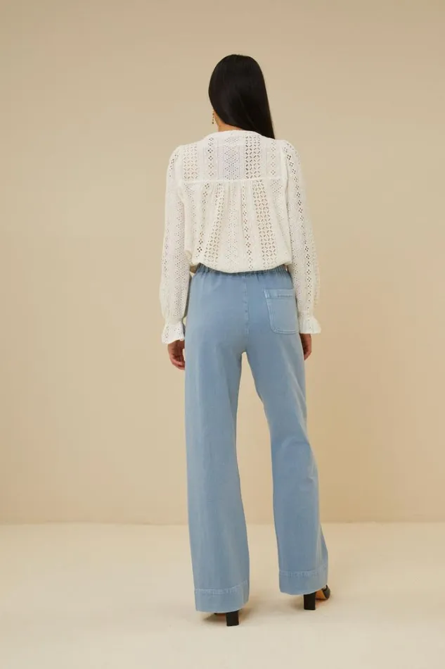 ByBar Blouses Vrouwelijk Frankie Embroidery Blouse Off White ByBar Blouses Vrouwelijk Frankie Embroidery Blouse Off White