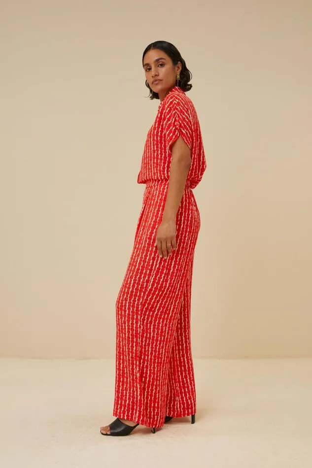 ByBar Blouses Vrouwelijk Karly Red Groove Blouse Red Groove Print ByBar Blouses Vrouwelijk Karly Red Groove Blouse Red Groove Print