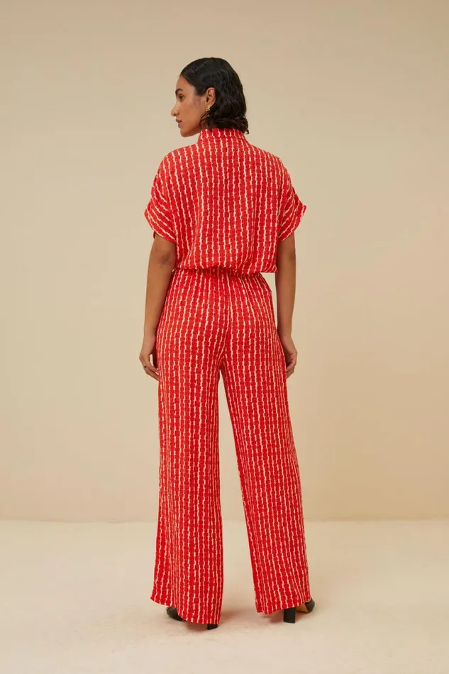 ByBar Blouses Vrouwelijk Karly Red Groove Blouse Red Groove Print ByBar Blouses Vrouwelijk Karly Red Groove Blouse Red Groove Print
