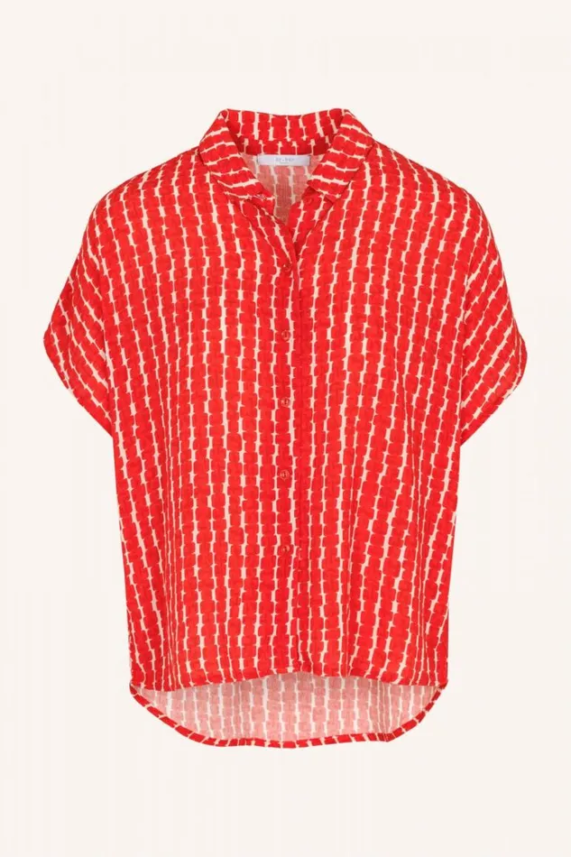 ByBar Blouses Vrouwelijk Karly Red Groove Blouse Red Groove Print ByBar Blouses Vrouwelijk Karly Red Groove Blouse Red Groove Print