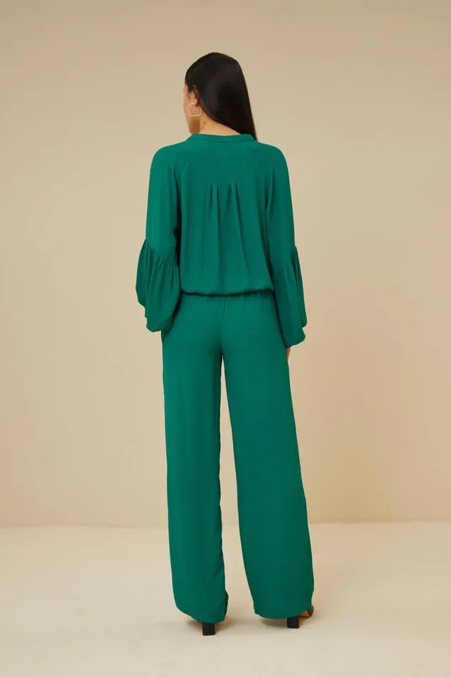 ByBar Blouses Vrouwelijk Vienna Satin Stripe Blouse Evergreen ByBar Blouses Vrouwelijk Vienna Satin Stripe Blouse Evergreen