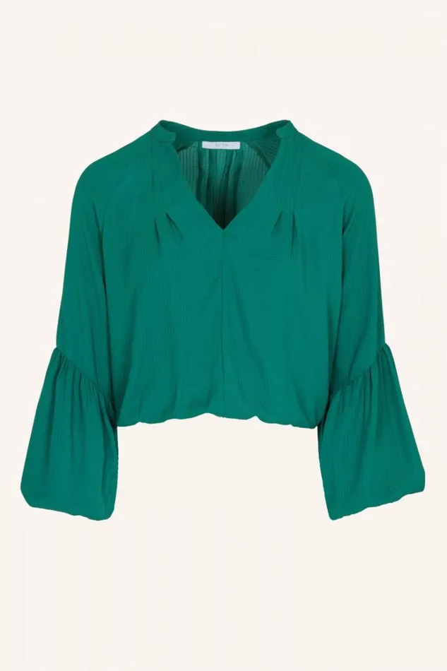 ByBar Blouses Vrouwelijk Vienna Satin Stripe Blouse Evergreen ByBar Blouses Vrouwelijk Vienna Satin Stripe Blouse Evergreen