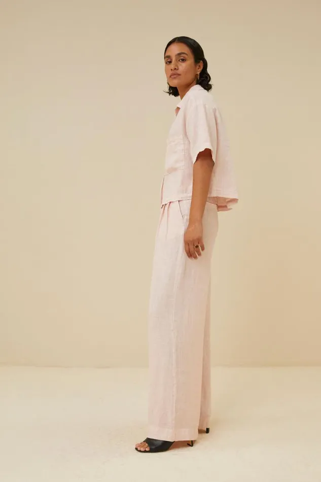 ByBar Broeken Vrouwelijk Eli Linen Pant Cipria Pink