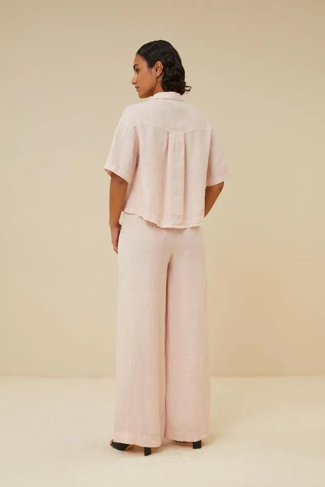 ByBar Broeken Vrouwelijk Eli Linen Pant Cipria Pink