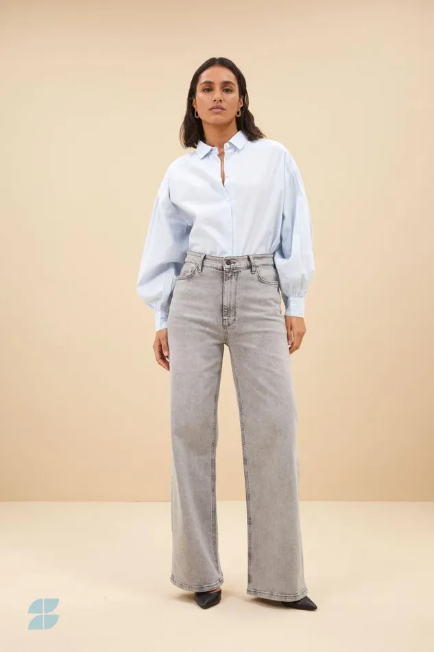 ByBar Broeken Vrouwelijk Lina Pant Grey Denim