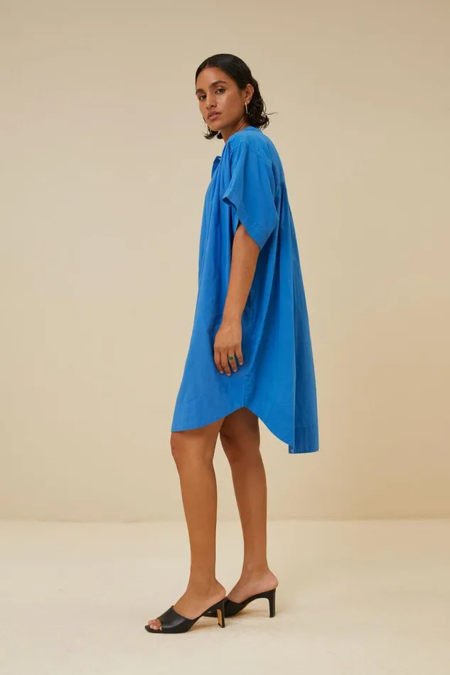 ByBar Jurken Vrouwelijk Amber Dress Queens Blue