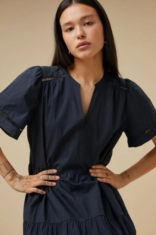 ByBar Jurken Vrouwelijk Jay Poplin Dress Midnight ByBar Jurken Vrouwelijk Jay Poplin Dress Midnight