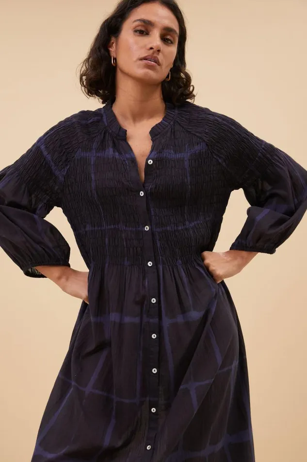 ByBar Jurken Vrouwelijk Loulou Square Dress Square Print ByBar Jurken Vrouwelijk Loulou Square Dress Square Print