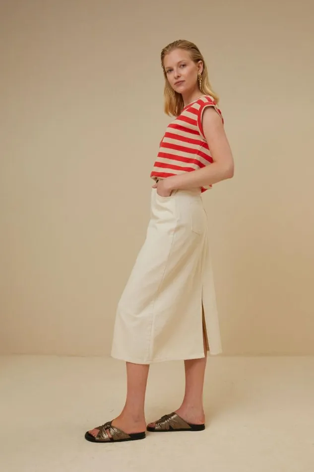ByBar Tops and Shirts Vrouwelijk Thelma Big Stripe Top PoppyRed ByBar Tops and Shirts Vrouwelijk Thelma Big Stripe Top PoppyRed
