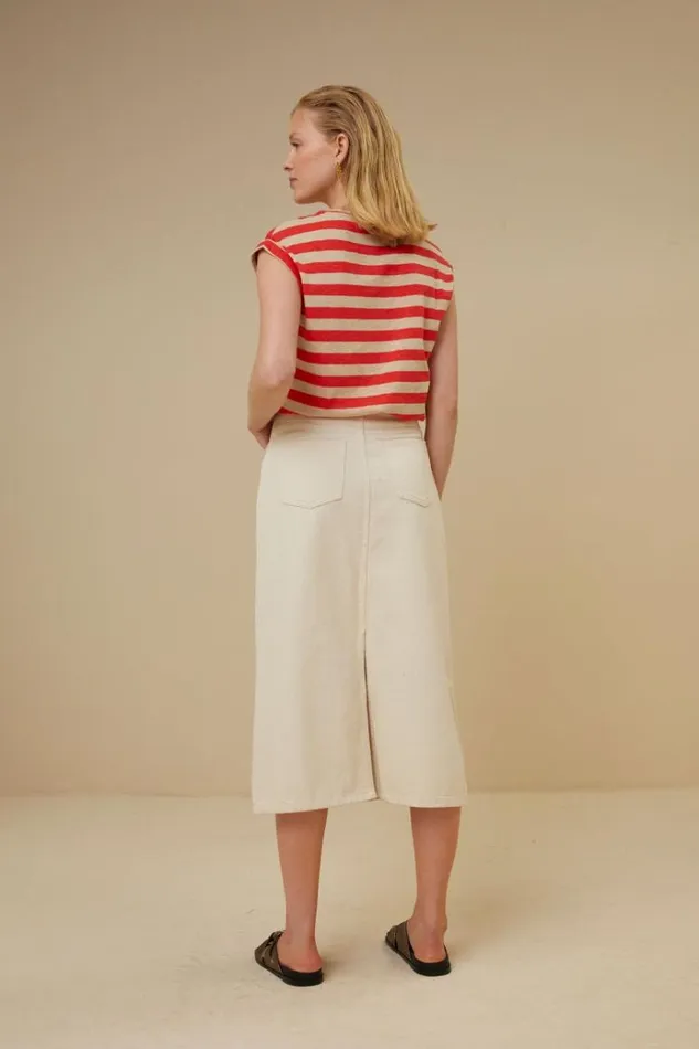 ByBar Tops and Shirts Vrouwelijk Thelma Big Stripe Top PoppyRed ByBar Tops and Shirts Vrouwelijk Thelma Big Stripe Top PoppyRed
