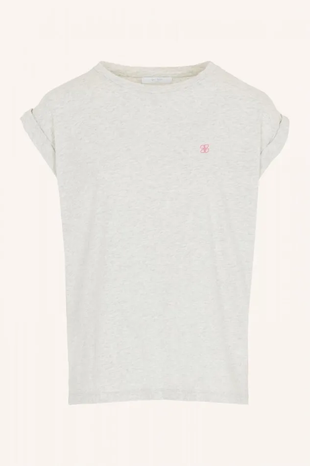 ByBar Tops and Shirts Vrouwelijk Thelma Kiss B Top Light Grey Melee