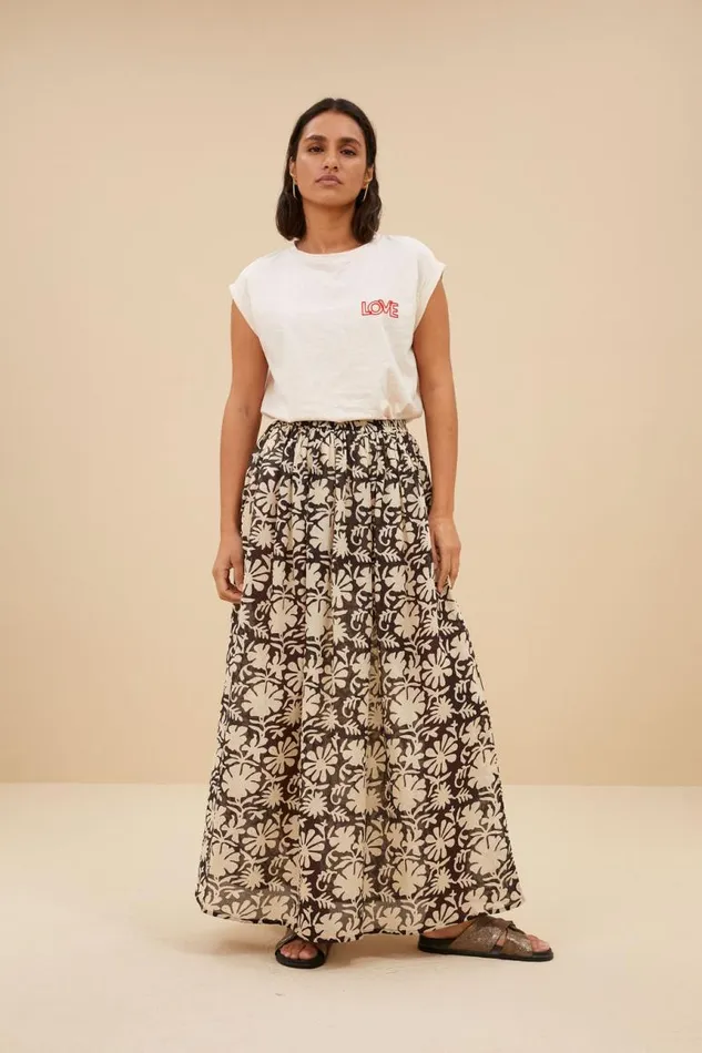 ByBar Tops and Shirts Vrouwelijk Thelma Small Love Top Oyster Melee ByBar Tops and Shirts Vrouwelijk Thelma Small Love Top Oyster Melee