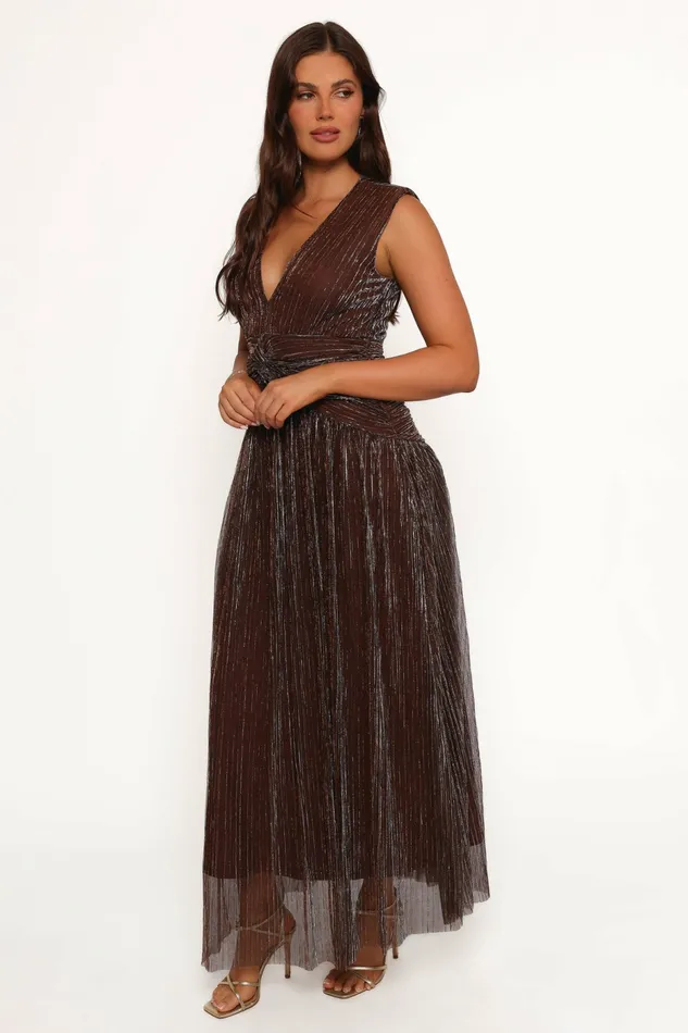 Cara Maxi Dress Bronze Women Event Dresses Petal and Pup