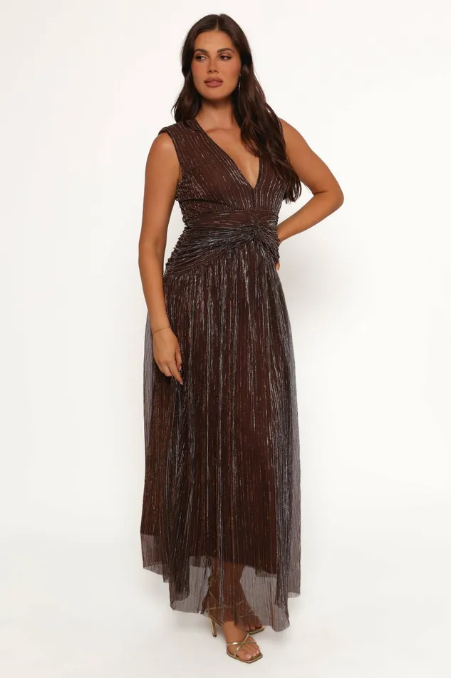 Cara Maxi Dress Bronze Women Event Dresses Petal and Pup