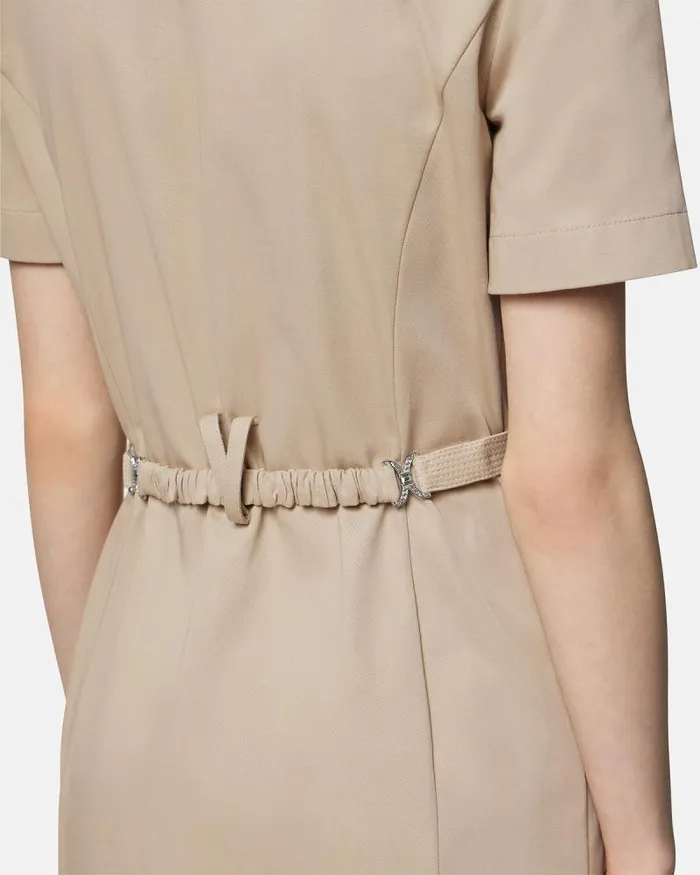 Cargo Gabardine Mini Shirt Dress Beige Women Versace Dresses